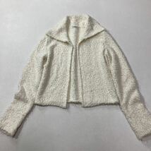 FOXEY BOUTIQUE フォクシー ブティック ニットジャケット カーディガン 羽織りパイル サイズ40 ホワイト 春夏秋 上品 40213AA_画像1