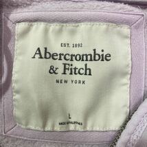 253 アバクロ Abercrombie&Fitch ジップアップパーカー レディース L テニス ロゴ刺繍 フーディ スウェット 40213AC_画像3