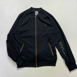 252 RVCA ルーカ トラックジャケット ジップアップ ジャージ サイズM ストレッチ ロゴプリント スポーツ ダンス ブラック 黒 40219T