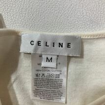 297 CELINE セリーヌ フランス製 ノースリーブ カットソー タンクトップ ラインストーン サイズM レディース 高級 40227AD_画像4