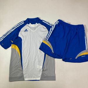 294 adidas アディダス サッカー ピステ 上下 セットアップ サイズXO スポーツ CLIMA365 トレーニング 半袖 ハーフパンツ 40228T