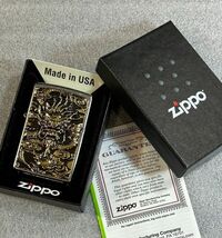 ■新品 ZIPPO ドラゴン 龍 玉 辰 十二支 幸運 金運 ライター ジッポー 喫煙具 メタル貼り U29_画像2