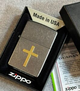 ■新品 ZIPPO USA輸入 真鍮 クロス 十字架 Cross Brass メタル貼り ライター ジッポー フリーメイソン 喫煙具 ロザリオ U9