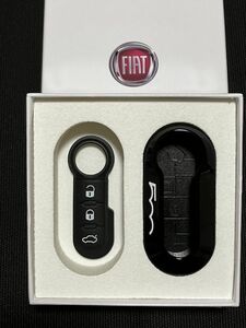 フィアット純正 FIAT 500 キーケース パステルブラック 補修用ボタンパッド付 キーカバー イグニッションキー キーレス スマートキー