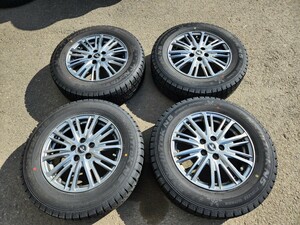 中古　195/65R15　オートバックス　スタッドレスタイヤ　15×6J+43　社外アルミホイールセット　プリウス　プレミオ　ウィッシュ等