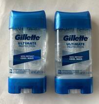 【送料無料】Gillette ジレット メンズ用 デオドラント 制汗剤【107g x 2個】アメリカ 72時間持続 クールウェーブ クリア ジェル_画像1