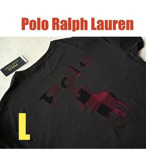 【送料無料】新品 Polo Ralph Lauren ポロラルフローレン★メンズ ビッグポニー バックプリント 半袖 Ｔシャツ（ L サイズ）黒
