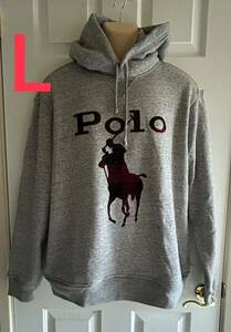 【送料無料】新品 Polo Ralph Lauren ポロ ラルフローレン★ビッグポニー メンズ パーカー フーディ L グレー プルオーバー スウェット