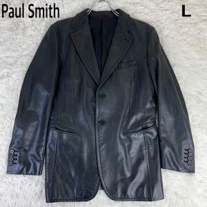  Paul Smith телячья кожа кожа tailored jacket L черный мужской костюм натуральная кожа 2. кожаный жакет 