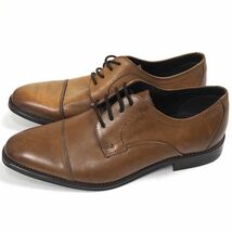 P325 未使用品 ステファノロッシ ストレートチップ 本革 ビジネスシューズ 40(25-25.5cm) STEFANO ROSSI 紳士靴 e-90_画像4