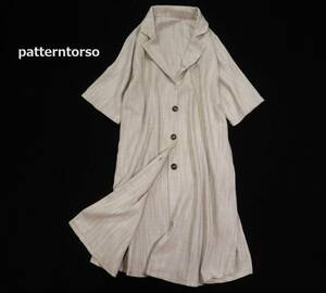 未使用 パターントルソー アンティカ patterntorso antiqua コットン リネン シャツワンピース 羽織 Free