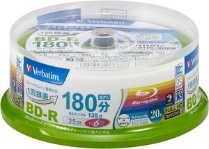 20枚 1.単品 Verbatim バーベイタム 1回録画用 ブルーレイディスク BD-R 25GB 20枚 ホワイトプリンタブル