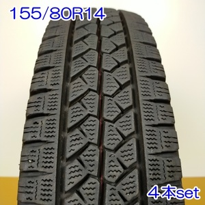 BRIDGESTONE ブリヂストン 155/80R14 88/86N LT BLIZZAK VL1 冬タイヤ スタッドレスタイヤ 4本セット [ W1711 ] 【中古タイヤ】