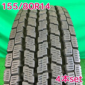 YOKOHAMA ヨコハマタイヤ 155/80R14 88/86N LT iceGUARD iG91 冬タイヤ スタッドレスタイヤ 4本セット [ W1990 ] 【中古タイヤ】