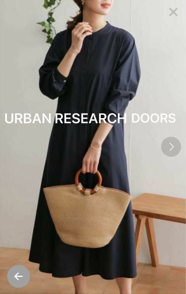 URBAN RESEARCH DOORS 長袖ワンピース ネイビー ワンサイズ