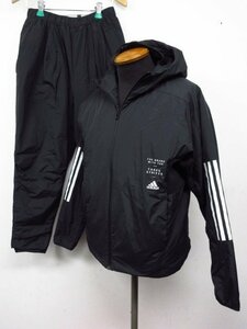 ｍ4161 adidas　トレーニングウェア　上下　黒　S/Mサイズ　中綿ジャンパー　中綿ズボン　CLIMASTORM　THE BRAND WITH THE THREE STRIPES