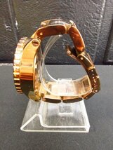 y4422 動作品 NIXON ニクソン 腕時計 THE 42-20 CHRONO クロノグラフ デイト クォーツ QZ ローズゴールド　ねじ込み式　回転ベゼル_画像3