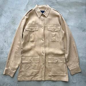 Ralph Lauren サファリジャケット サファリシャツ　ラルフローレン ラルフ リネン ビンテージ vintage ヴィンテージ 古着 70s 80s サファリ