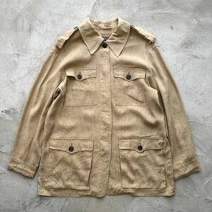 Max Mara サファリジャケット サファリシャツ マックスマーラ ヴィンテージ リネン 麻 ビンテージ 古着 サファリ vintage リネンシャツ