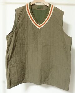 23AW Nigel Cabourn ナイジェルケーボン FRENCH HOSPITAL VEST STRIPE QUILT フレンチ ホスピタル ベスト 50