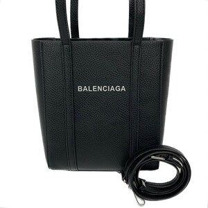 1円 バレンシアガ ◆極美品◆ BALENCIAGA エブリデイ トートバッグ XXS 2way ハンドバッグ ショルダーバッグ レザー ブラック 未使用級