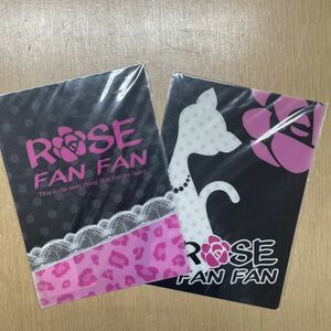 ◆ROSE FAN FAN ◆B5サイズ下敷き2枚で　ピンクｘブラック ヒョウ柄・猫柄　ネコ　キャット　カワイイ　オシャレ　硬質