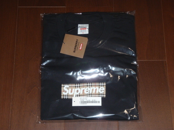 Supreme 2022ss Burberry Box Logo Tee Black XLarge シュプリーム バーバリー ボックス ロゴ Tシャツ ブラック 黒 XLサイズ 国内正規品