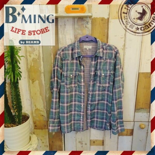 B:MING LIFE STORE by BEAMS　ビームス　チェックシャツ