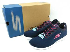 【訳あり未使用】SKECHERS GO WALK LITE 超軽量 高反発 高クッション 5GEN メッシュスリッポンスニーカー 左23.5cm 右23cm NVPK【1168】 