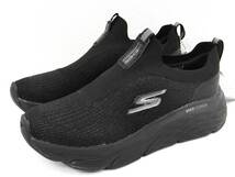 【訳あり未使用】SKECHERS MAX CUSHIONING ELITE 高クッション◎ 厚底メッシュニットスリッポン 左24cm 右23cm BBK 定価12,650円【1163】_画像2