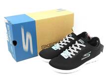 【未使用タグ付】SKECHERS GO WALK LITE 超軽量 高反発 高クッション 5GEN メッシュスリッポンスニーカー 24.0cm BKW 定価7,150円【1179】_画像1