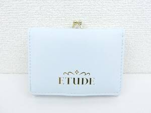 【未使用】ETUDE(韓国コスメブランド) がま口コンパクト財布 3つ折りミニウォレット サックスブルー 定価3,850円 プレゼント 可愛い 学生