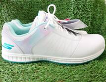 【新品タグ付】SKECHERS GOLF 撥水加工 スパイクレスゴルフシューズ 23.5cm ホワイト×マルチ 5GEN GOGAMAX スケッチャーズ 定価9,900円_画像4