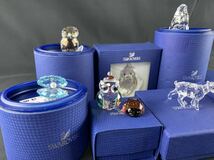 1000円〜●SWAROVSKI スワロフスキー フクロウ シェル 木馬 ベア 他 クリスタル 置物 オブジェ 箱付 9体 まとめokoy2481601-191★ok807_画像2