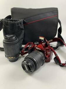 1000円~■★通電確認のみ★Nikon ニコン D3200 デジタル一眼レフカメラ AF-S 55-200mm 18-55mm★okoy2452028-238★t8670