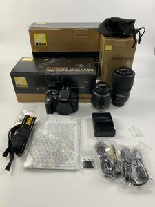 1000円~■★通電確認のみ★Nikon ニコン D5100 デジタル一眼レフカメラ AF-S 55-300mm 18-55mm 箱付き★okoy2433485-64★t8720