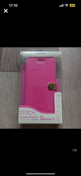 新品 スマホケース バイカラーステッチ手帳型 ピンク iPhone SE 7 8 手帳型ケース かわいい おしゃれ シンプル 携帯 ファンタスティック
