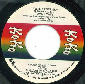  ★7ep「トミー・テイト TOMMY TATE I'M SO SATISFIED c/w IF YOU AIN'T MAN ENOUGH」1977年 米オリジナル！JA11