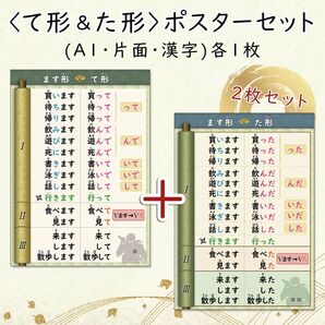 て形・た形ポスターセット（A1片面）みんなの日本語準拠　日本語教育能力　JLPT