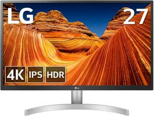 LG 27型 IPS非光沢 4Kディスプレイ 27UL500-W HDR10対応 FreeSync対応 HDCP2.2対応 HDMI×2,DisplayPort チルト対応スタンド 3年保証