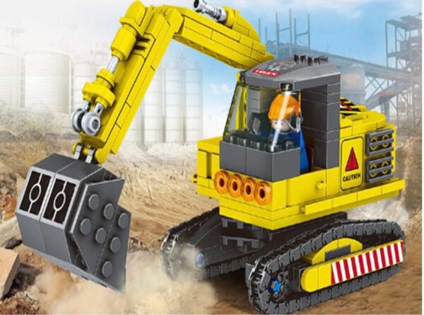ブロック おもちゃ 玩具 建設車両 工事現場 車 子供 知育 レゴ以外 掘削機 工事カー ショベルカー