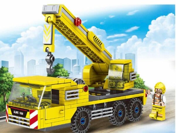 ブロック おもちゃ クレーン 玩具 子供 建設車両 働く車 知育玩具 プレゼント 工事 街シリーズ