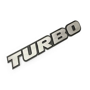 エンブレム カスタム ステッカー デカール プレート TURBO Aタイプ シルバー 送料無料