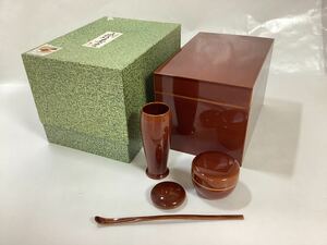 茶道具 古物品 茶箱 春慶5点セット