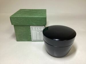 茶道具 古物品 薬器棗 黒 紙箱入