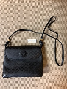 ◆グッチ GGショルダーバッグ◆ 内部ダメージ・劣化あり/007'56'0087/ブラック/GUCCI