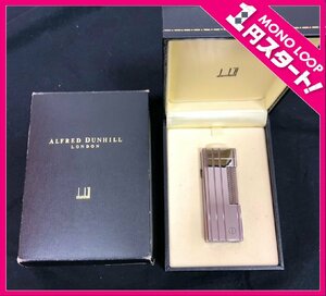 【5IA笠02001F】★1円スタート★dunhill★ダンヒル★シルバー★ライター★箱付き★ローラー★ガスライター★火花未確認★着火未確認★喫煙