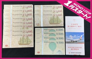 【5AH清01033A】1円スタート★ミリオンギフトカード★UFJギフトカード★1.000円×11枚★500円×4枚★総額13.000円★おまけ付き