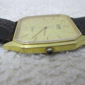 (8)♪SEIKO セイコー Dolce ドルチェ クォーツ メンズ腕時計 9521-5180 ゴールド文字盤 10K 10金 2024年2月電池交換済み 稼働品 の画像2