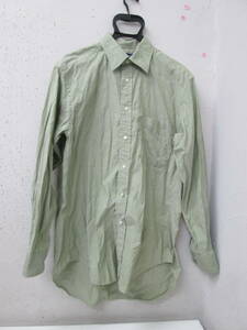(7)♪GIEVES&HAWKES ギーブス&ホークス メンズ 長袖 シャツ グリーン系 サイズ39 綿100% 日本製